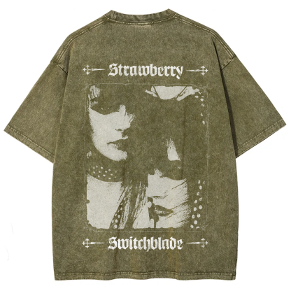 Unisex Vintage Strawberry Switchblade Band  t-Shirt