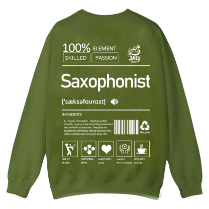 Saxophonist Unisex  Casual Crewneck Sweatshirt wearishow
