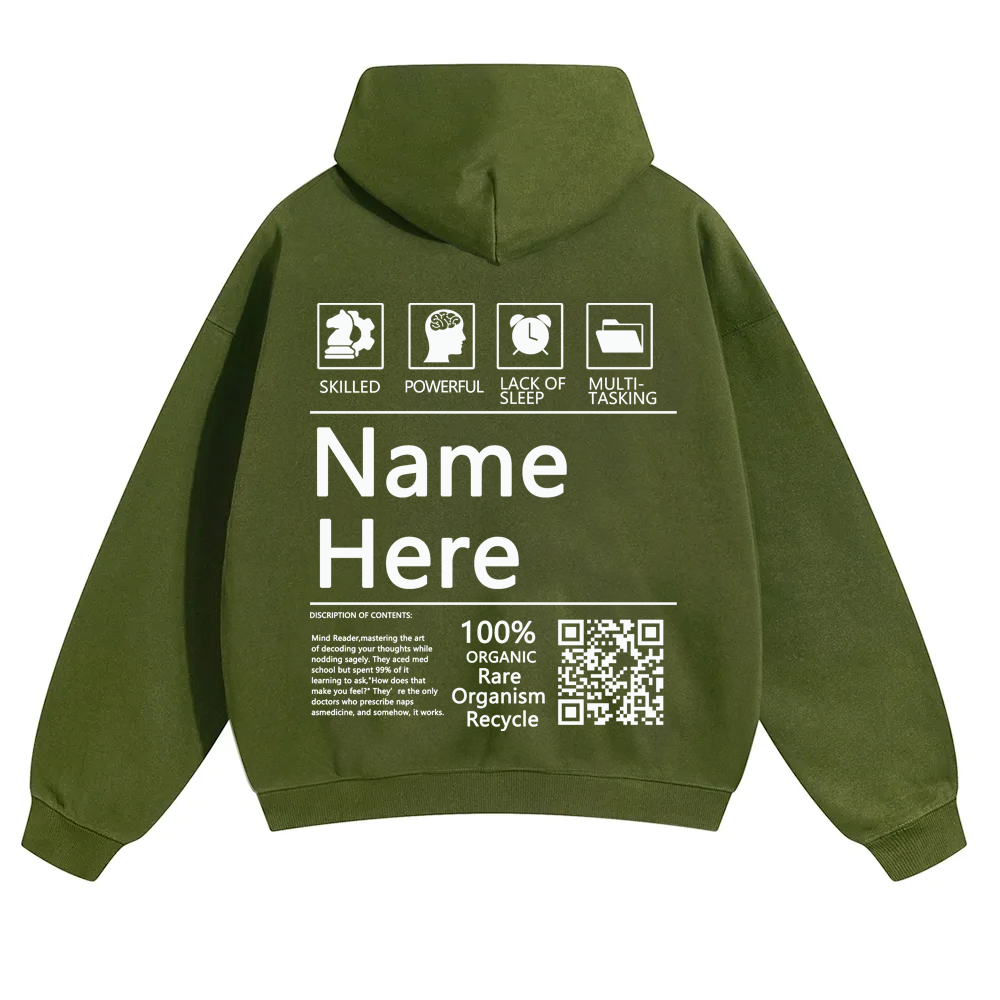 QR Code Customized Unisex Solid Hoodie
