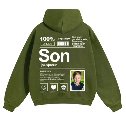 Addcustom Photo Son Solid Color Hoodie