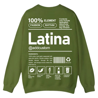Latina Addcustom Unisex Fit  Casual Crewneck Sweatshirt wearishow