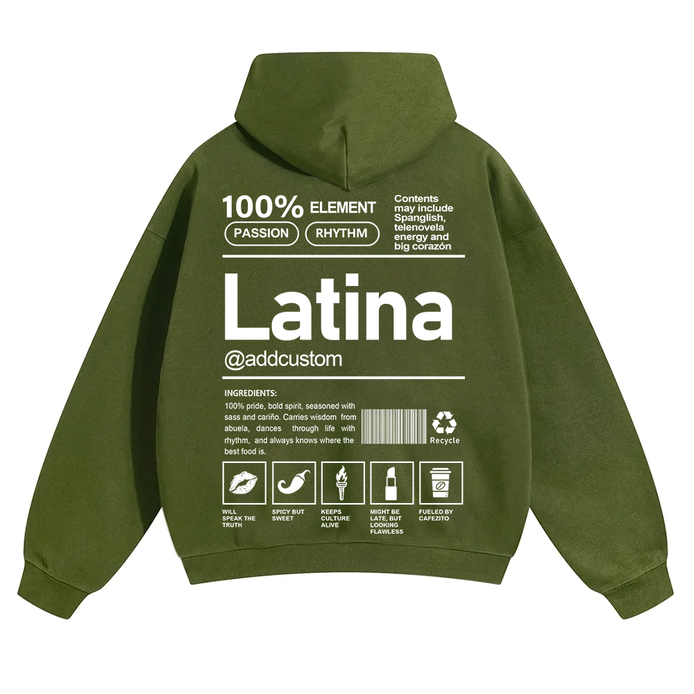 Latina Addcustom Unisex Fit Color Hoodie wearishow