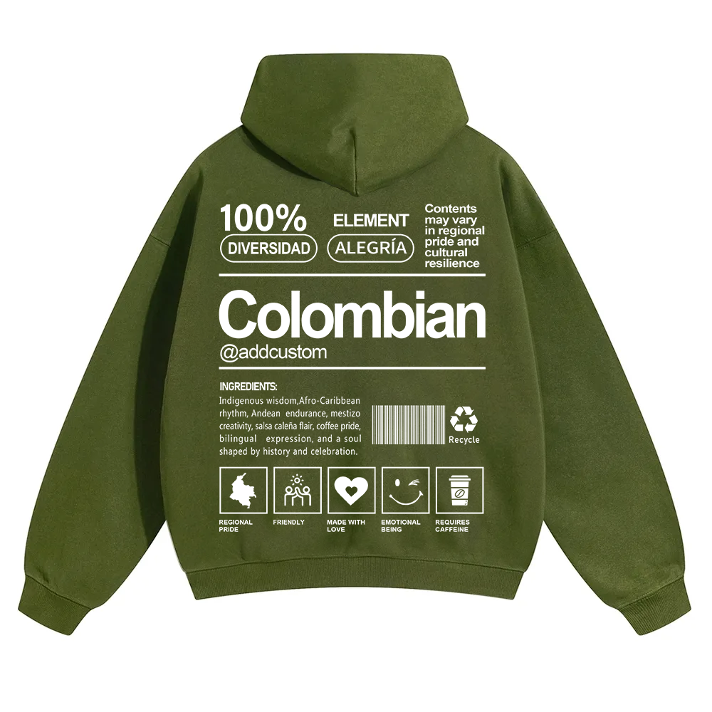 Colombian Addcustom Unisex Fit Color Hoodie wearishow