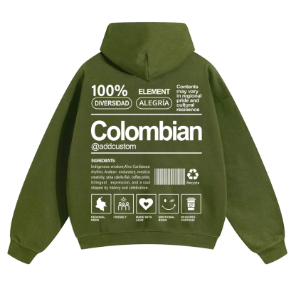 Colombian Addcustom Unisex Fit Color Hoodie wearishow
