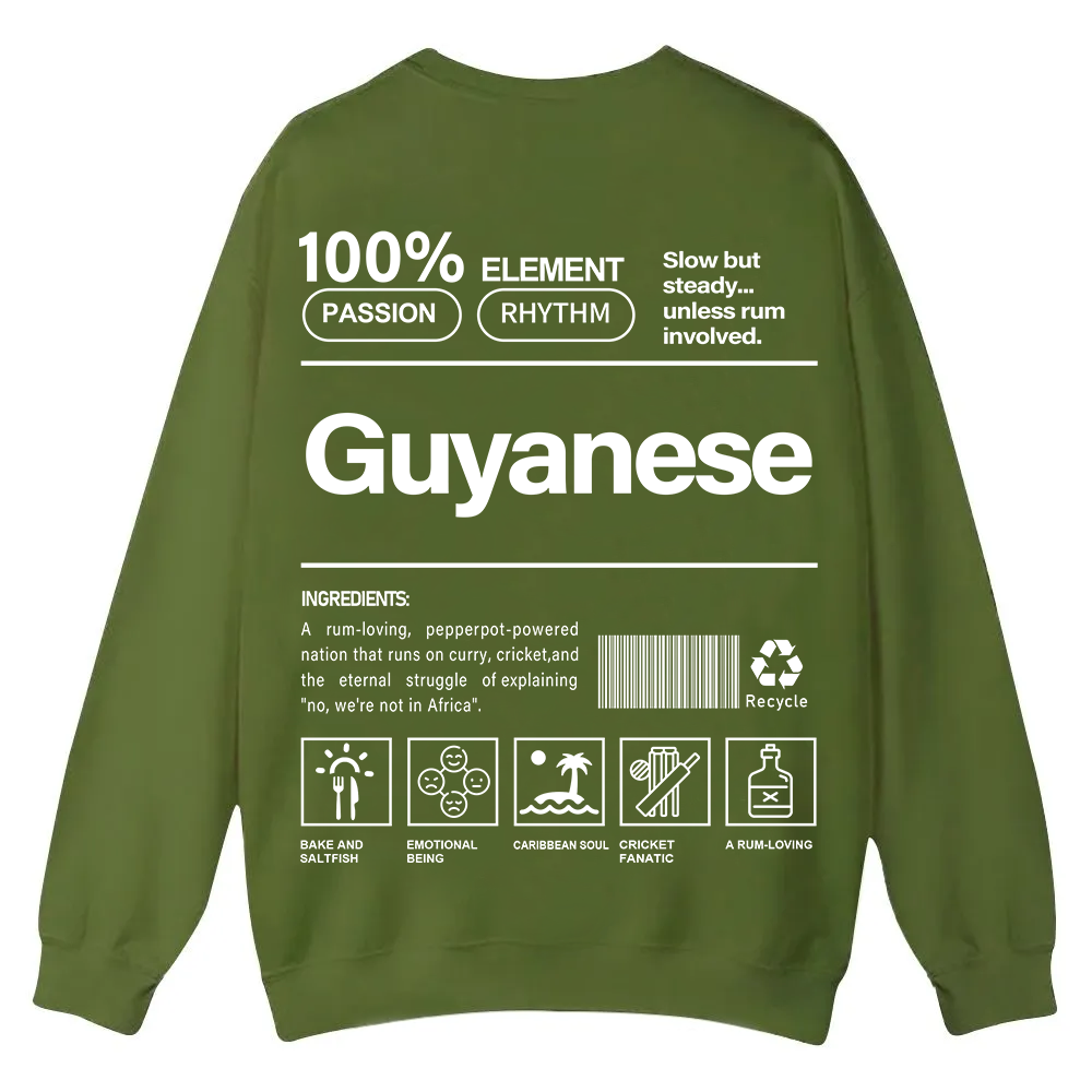 Guyanese Unisex Fit  Casual Crewneck Sweatshirt wearishow