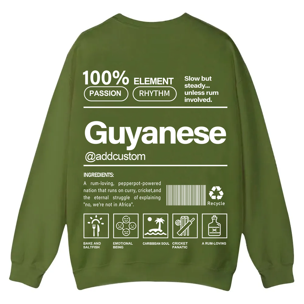 Guyanese Addcustom Unisex Fit  Casual Crewneck Sweatshirt wearishow
