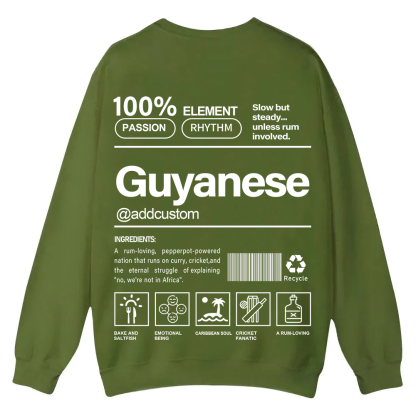 Guyanese Addcustom Unisex Fit  Casual Crewneck Sweatshirt wearishow