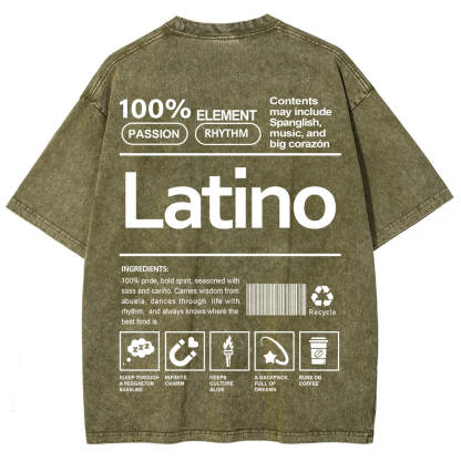 Latino Unisex Fit  Washed T-Shirt