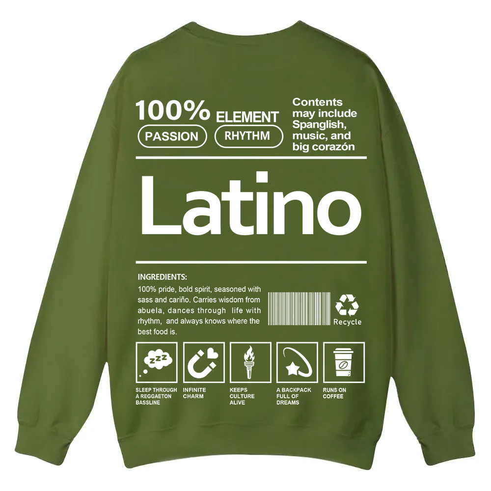Latino Unisex Fit  Casual Crewneck Sweatshirt wearishow