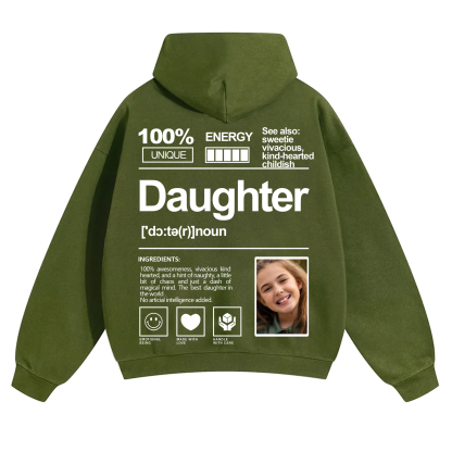 Addcustom Photo Daughter Solid Color Hoodie