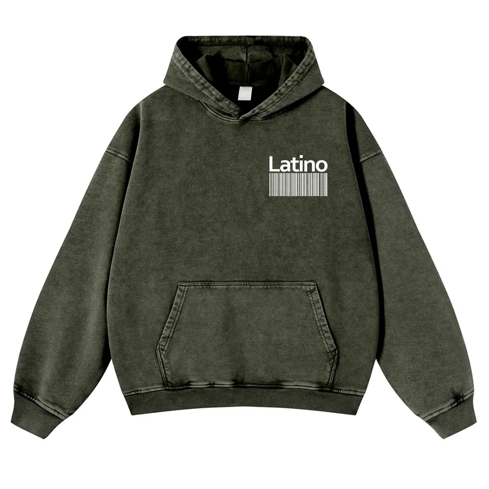 Latino Unisex Fit  Washed Hoodie wearishow