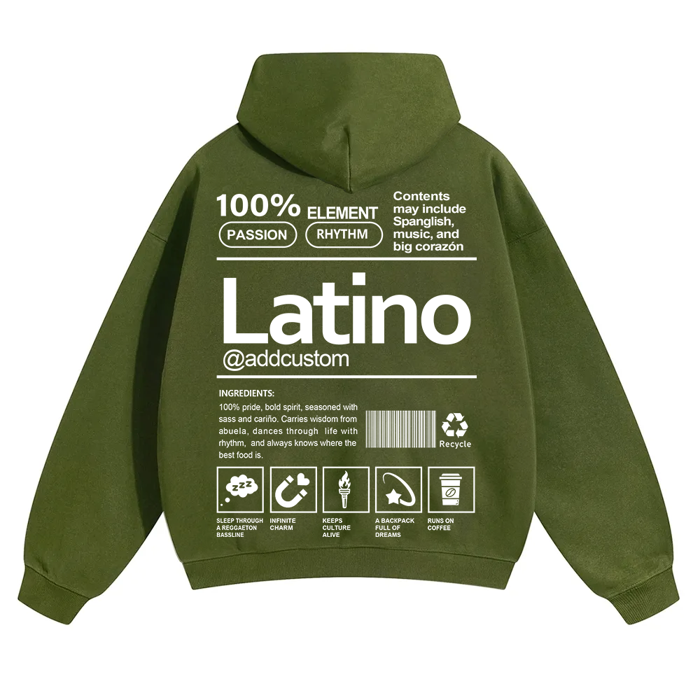 Latino Addcustom Unisex Fit Color Hoodie wearishow