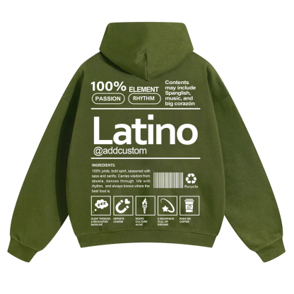 Latino Addcustom Unisex Fit Color Hoodie wearishow