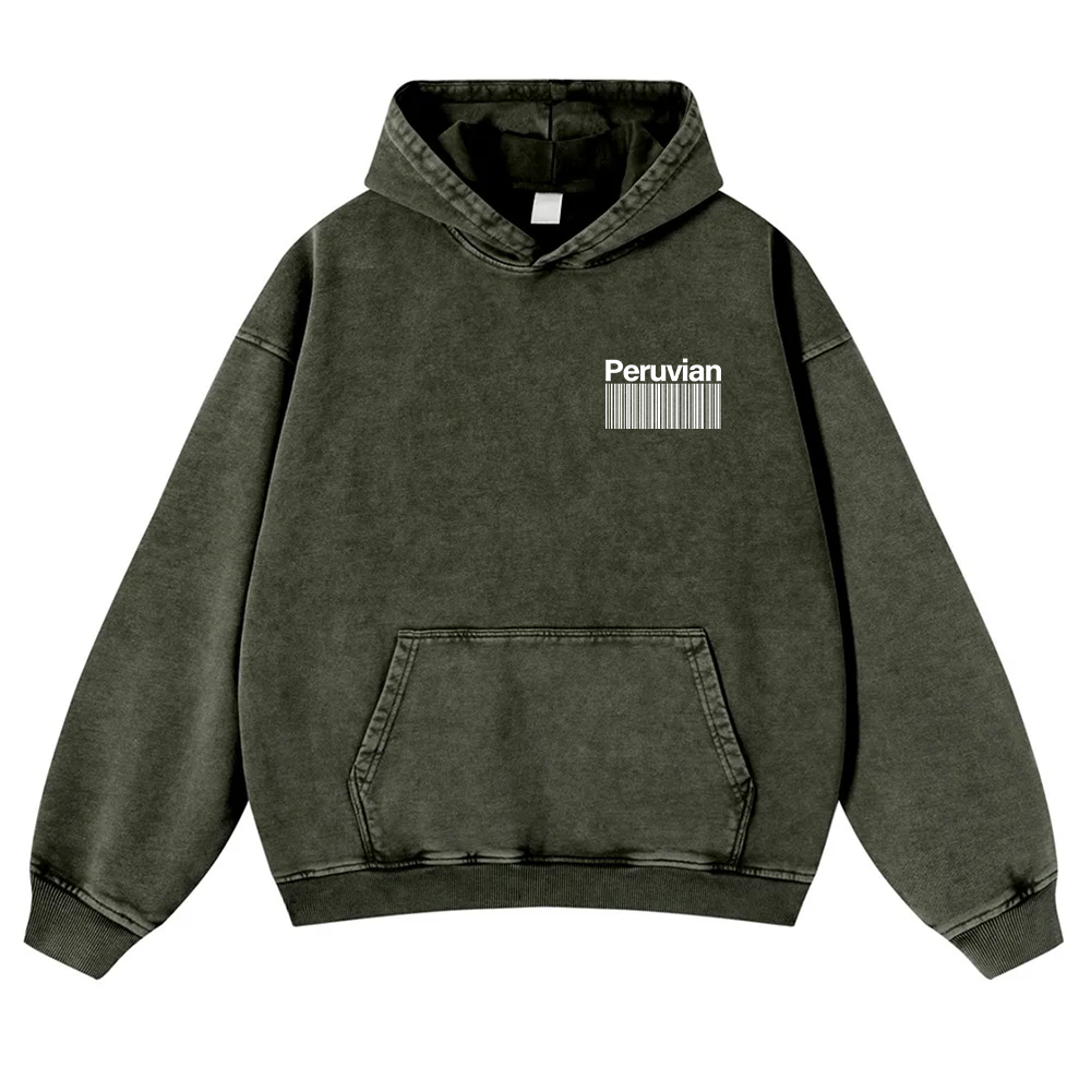 Peruvian Addcustom Unisex Fit  Washed Hoodie wearishow