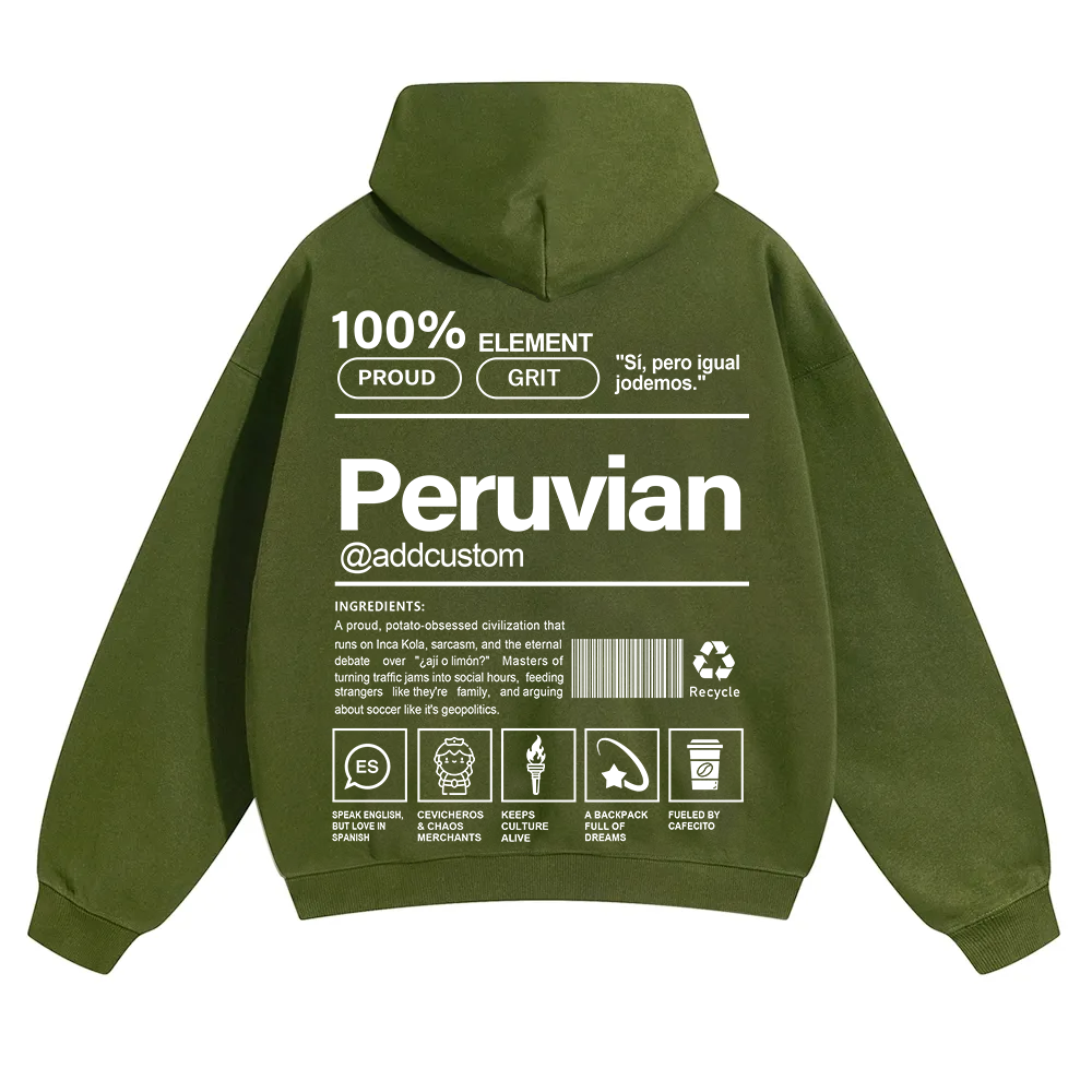 Peruvian Addcustom Unisex Fit Color Hoodie wearishow
