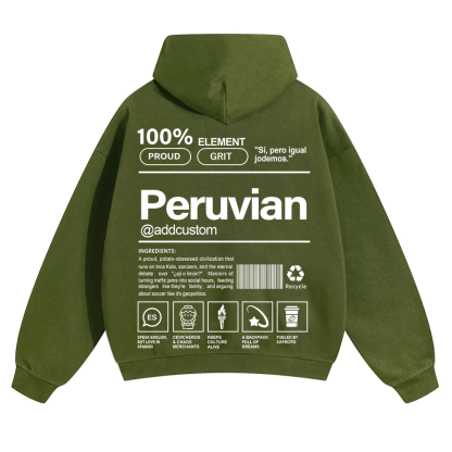 Peruvian Addcustom Unisex Fit Color Hoodie wearishow