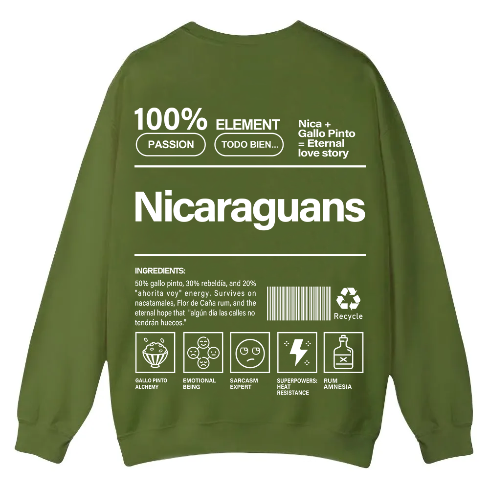 Nicaraguans Unisex Fit  Casual Crewneck Sweatshirt wearishow