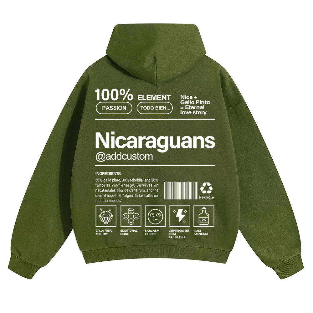 Nicaraguans Addcustom Unisex Fit Color Hoodie wearishow