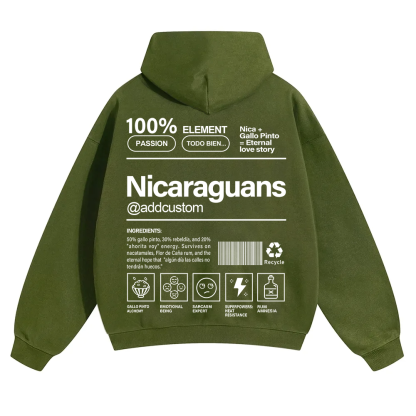 Nicaraguans Addcustom Unisex Fit Color Hoodie wearishow