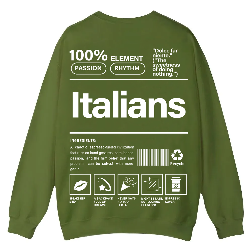 Italians Unisex Fit  Casual Crewneck Sweatshirt wearishow