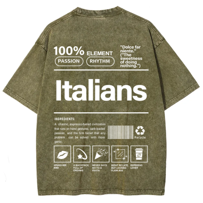 Italians Unisex Fit  Washed T-Shirt