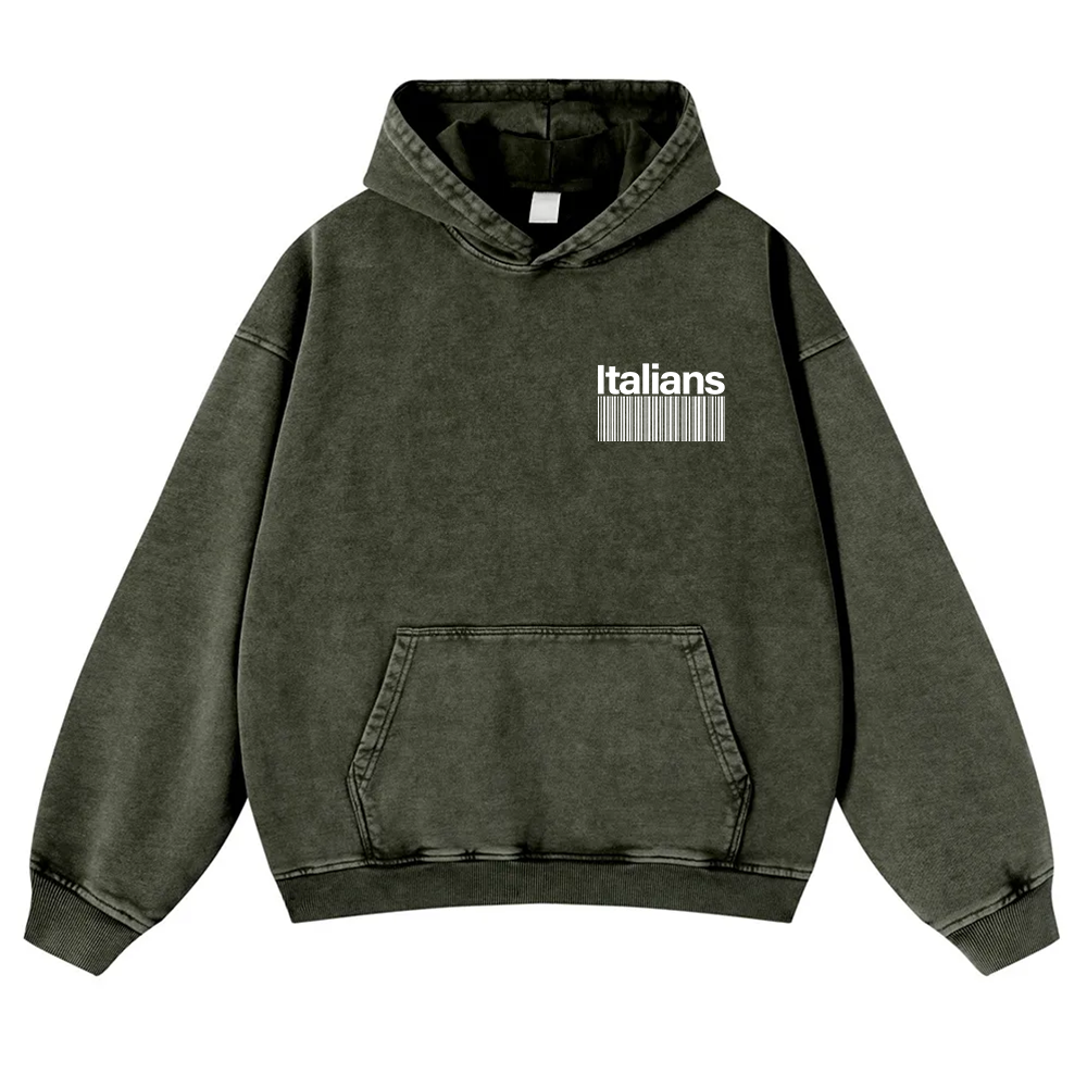 Italians Unisex Fit  Washed Hoodie wearishow