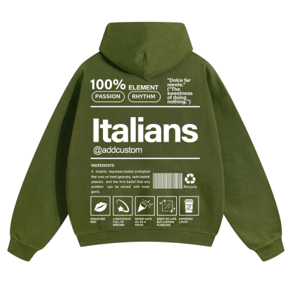 Italians Addcustom Unisex Fit Color Hoodie wearishow