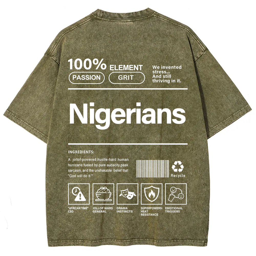 Nigerians Unisex Fit  Washed T-Shirt