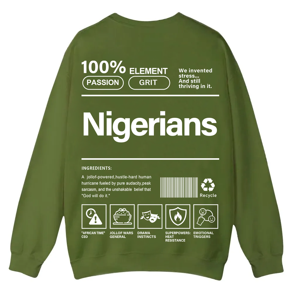 Nigerians Unisex Fit  Casual Crewneck Sweatshirt wearishow