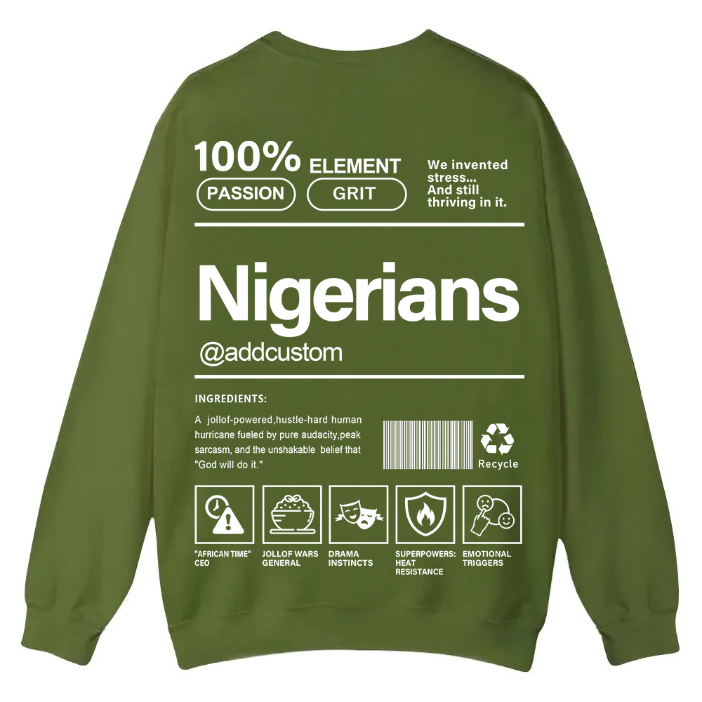 Nigerians Addcustom Unisex Fit  Casual Crewneck Sweatshirt wearishow
