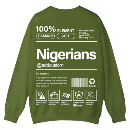 Nigerians Addcustom Unisex Fit  Casual Crewneck Sweatshirt wearishow