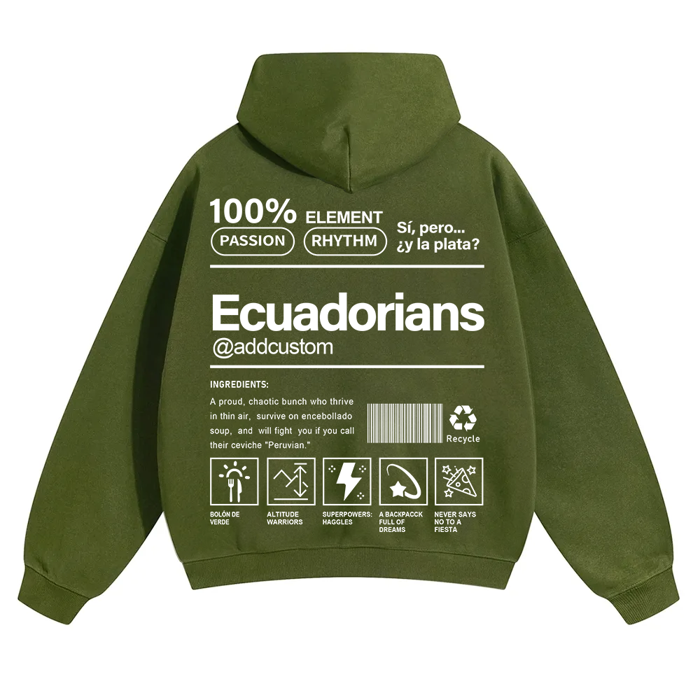 Ecuadorians Addcustom Unisex Fit Color Hoodie wearishow