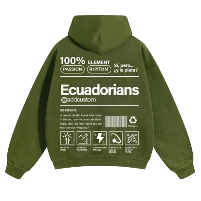 Ecuadorians Addcustom Unisex Fit Color Hoodie wearishow