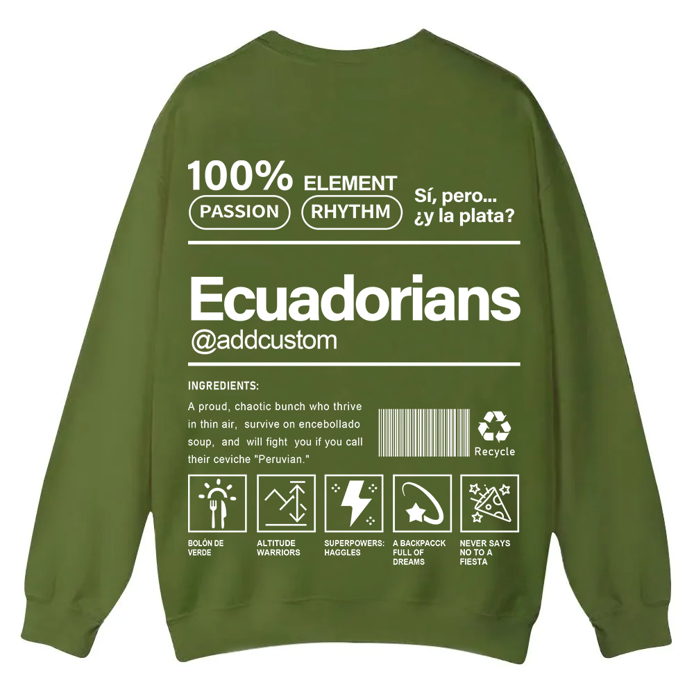 Ecuadorians Addcustom Unisex Fit  Casual Crewneck Sweatshirt wearishow