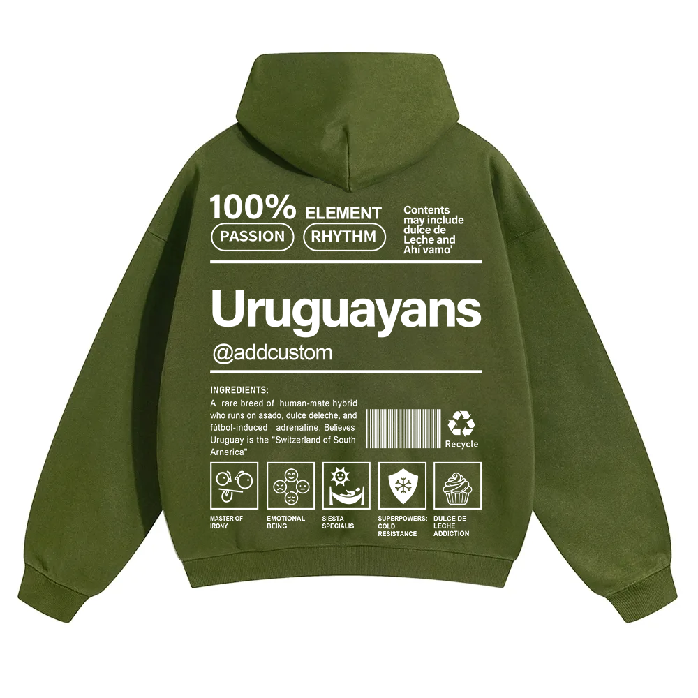 Uruguayans Addcustom Unisex Fit Color Hoodie wearishow