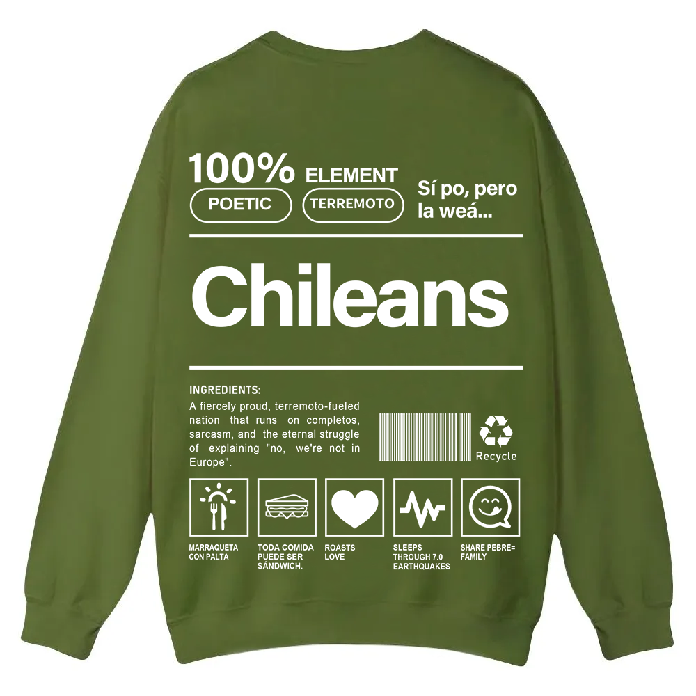 Chileans Unisex Fit  Casual Crewneck Sweatshirt wearishow