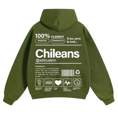 Chileans Addcustom Unisex Fit Color Hoodie wearishow