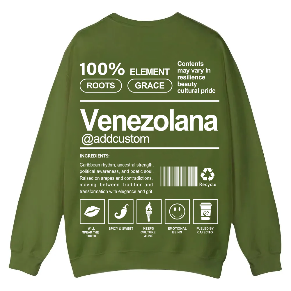 Venezolana Addcustom Unisex Fit  Casual Crewneck Sweatshirt wearishow