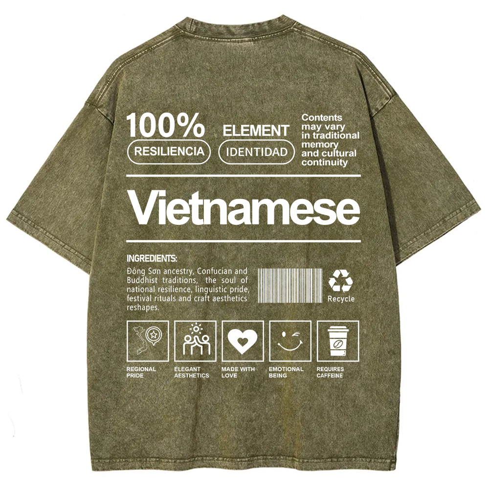 Vietnamese Unisex Fit  Washed T-Shirt