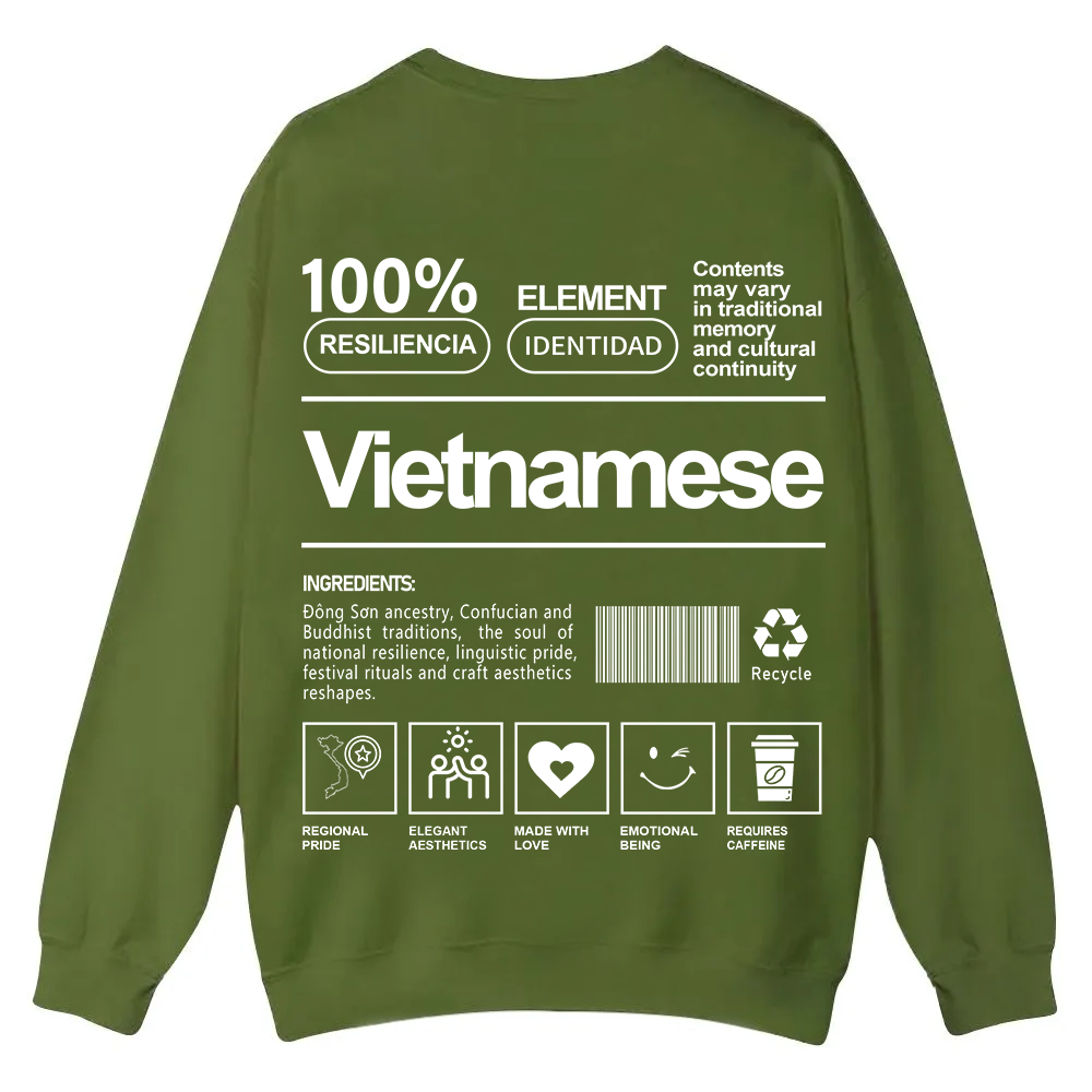 Vietnamese Unisex Fit  Casual Crewneck Sweatshirt wearishow