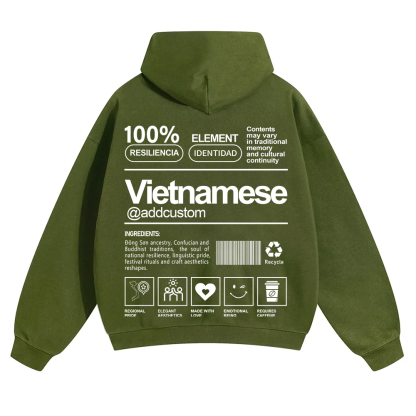Vietnamese Addcustom Unisex Fit Color Hoodie wearishow