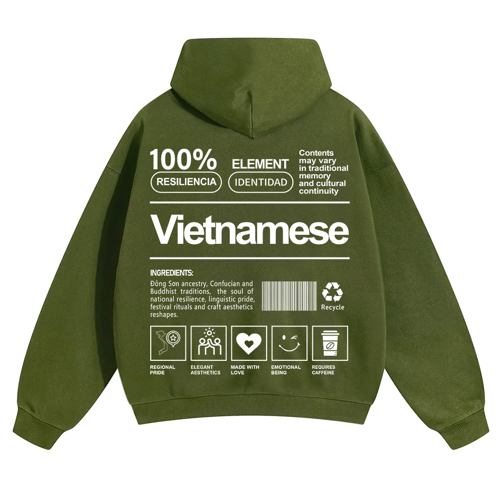 Vietnamese Unisex Fit Color Hoodie wearishow