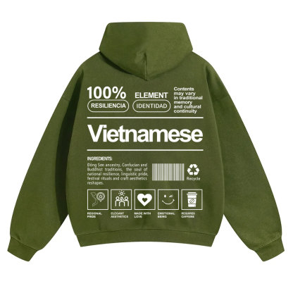 Vietnamese Unisex Fit Color Hoodie wearishow