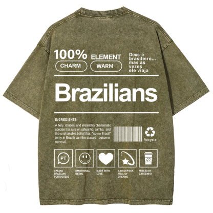Brazilians Unisex Fit  Washed T-Shirt