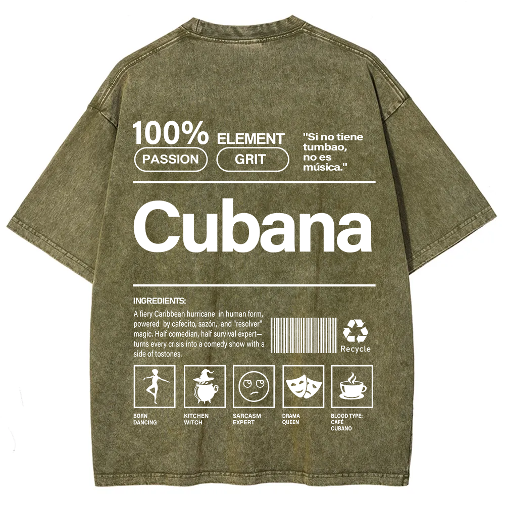 Cubana Unisex Fit  Washed T-Shirt