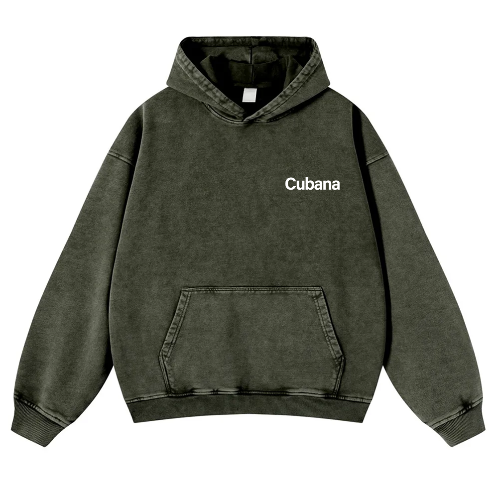 Cubana Unisex Fit  Washed Hoodie wearishow