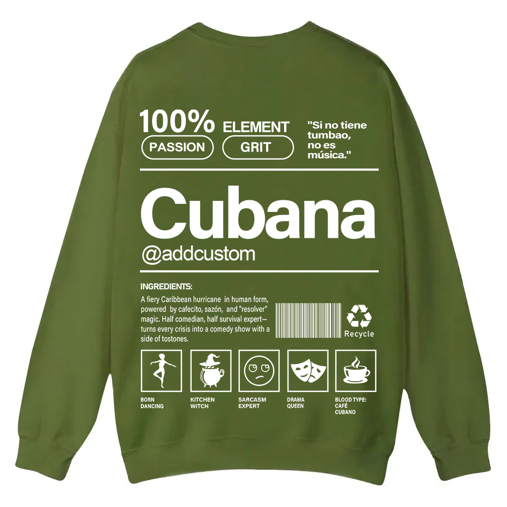 Cubana Addcustom Unisex Fit  Casual Crewneck Sweatshirt wearishow