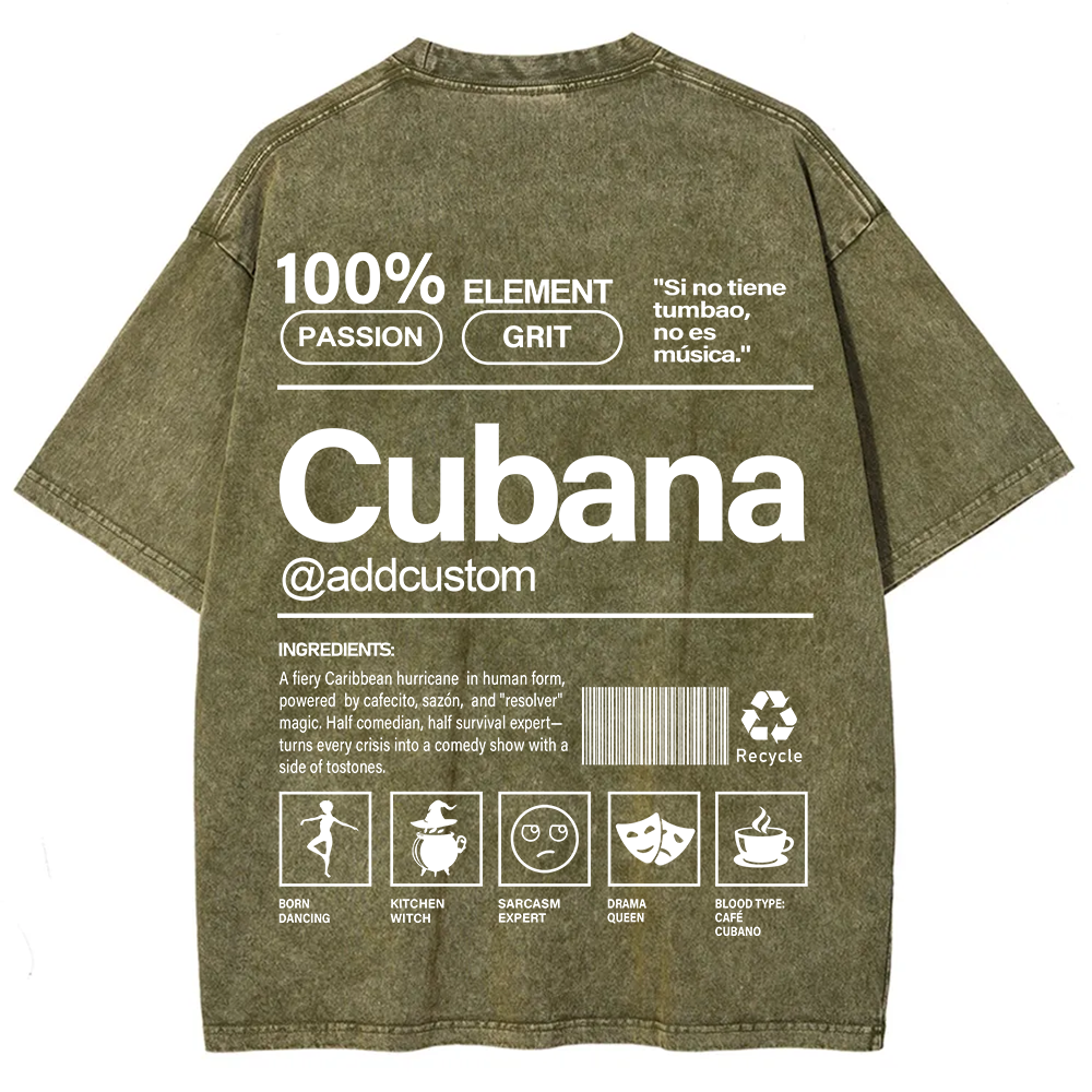 Cubana Addcustom Unisex Fit  Washed T-Shirt