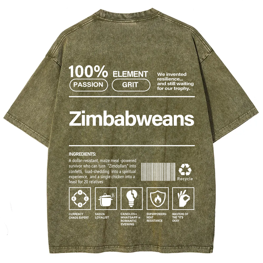 Zimbabweans Unisex Fit  Washed T-Shirt