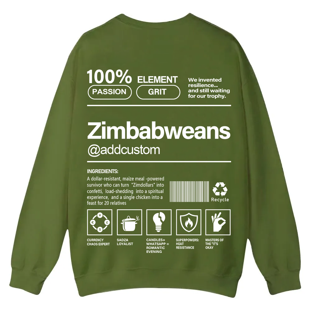 Zimbabweans Addcustom Unisex Fit  Casual Crewneck Sweatshirt wearishow